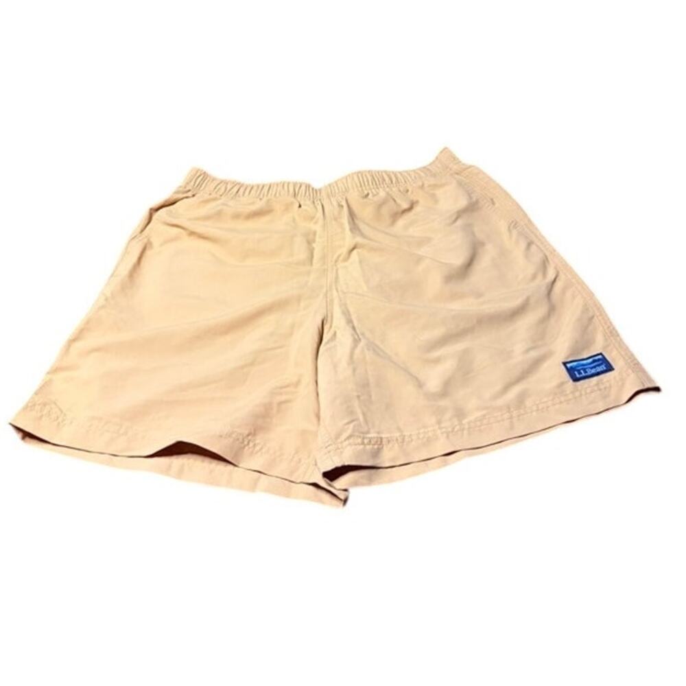 L.L.Bean Mens M Quick Dry Swim Shorts Supplex Nylon Lined Mustard Yellow